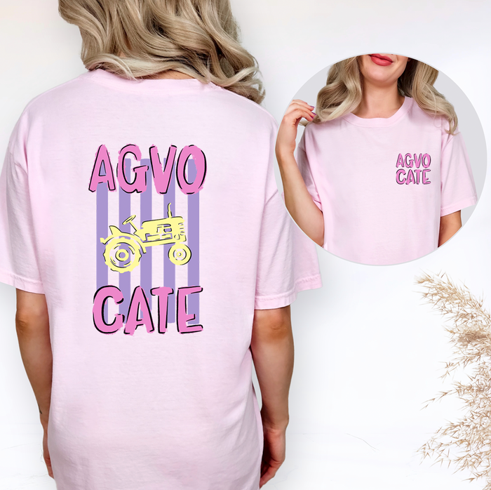 Agvocate Tractor Stripe– Comfort Colors T-Shirt - Front & Back
