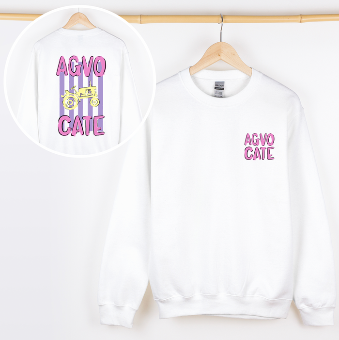 Agvocate Tractor Stripe– Crewneck - Front & Back!