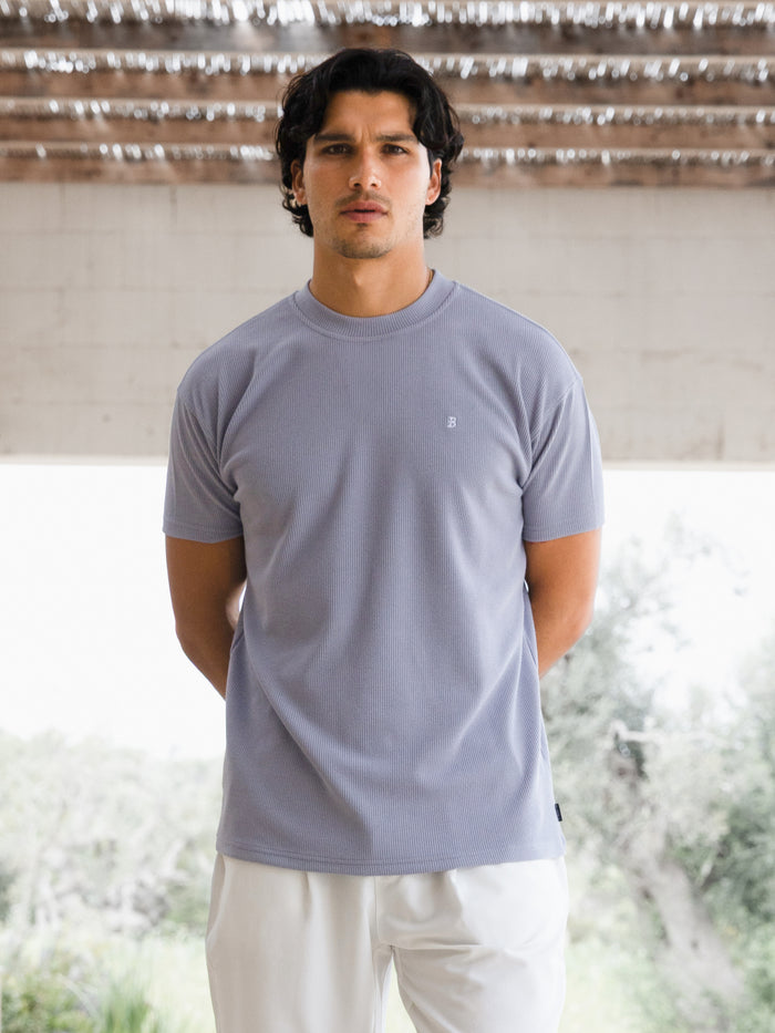 Aidan Relaxed Textured T-Shirt - Purple