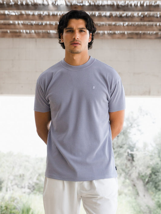 Aidan Relaxed Textured T-Shirt - Purple