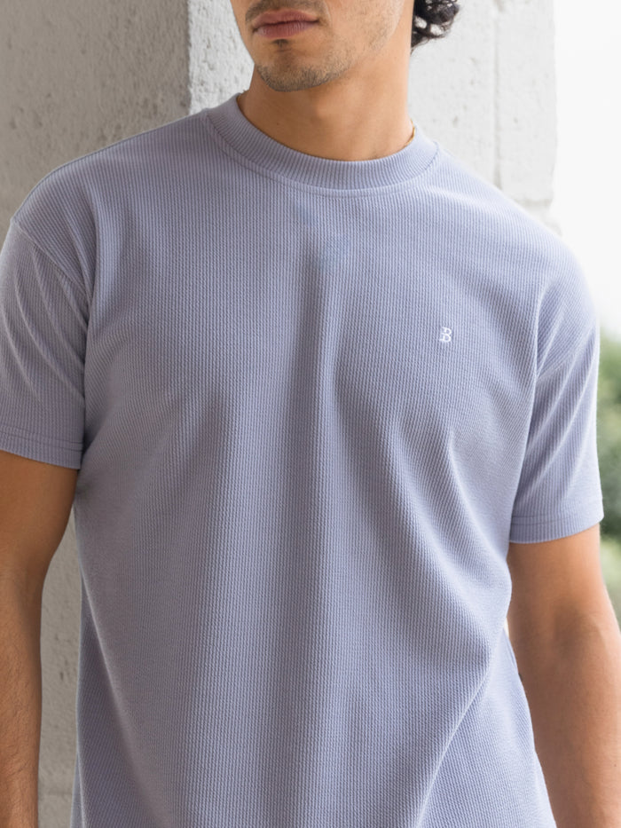 Aidan Relaxed Textured T-Shirt - Purple