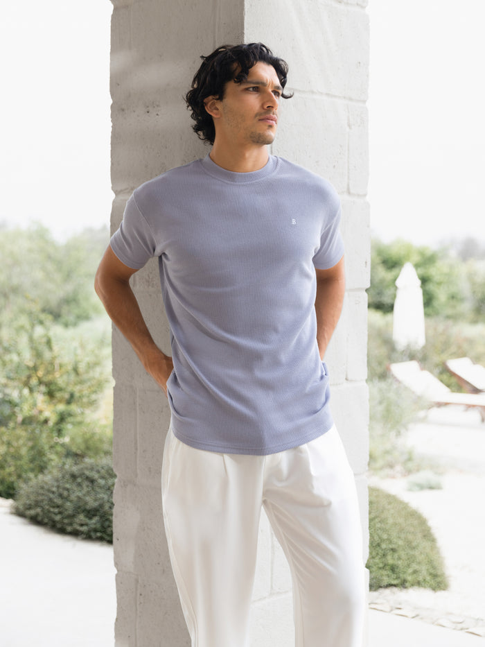Aidan Relaxed Textured T-Shirt - Purple
