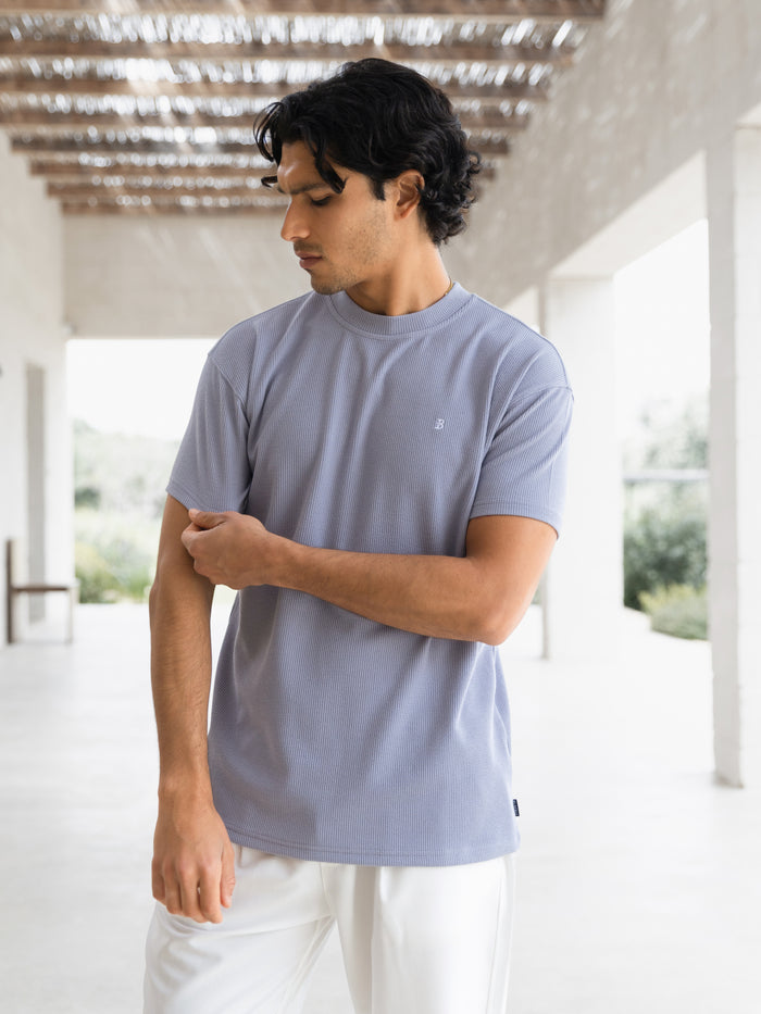 Aidan Relaxed Textured T-Shirt - Purple