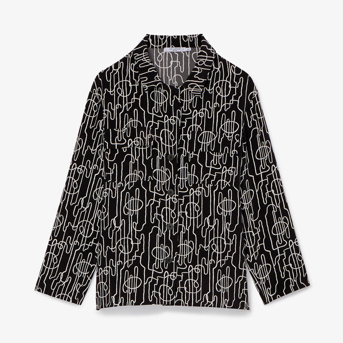packshot image of the alyssa jacket in symphony print