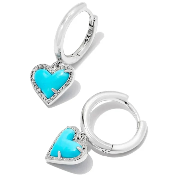 Ari Heart Huggie Silver Earrings