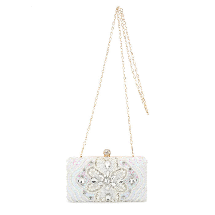 Beads, Rhinestone & Sequins Embellished Evening Bag, Clutch