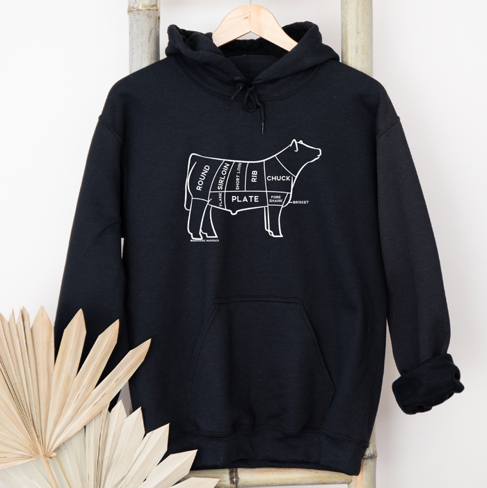 Beef Cuts White Ink– Hoodie