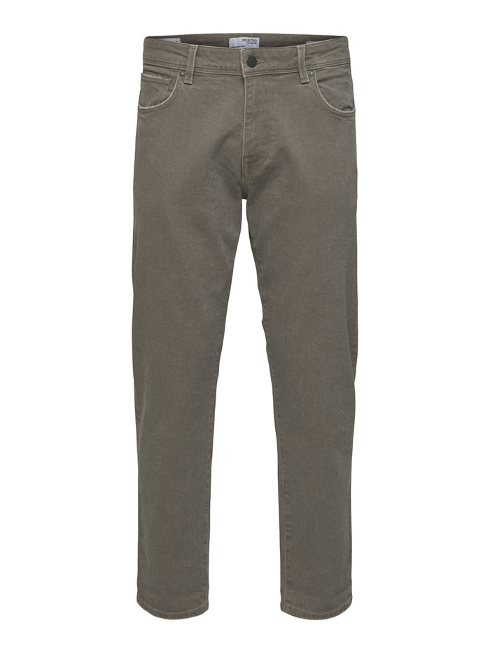 Beige Mid Rise Relaxed Fit Cropped Jeans