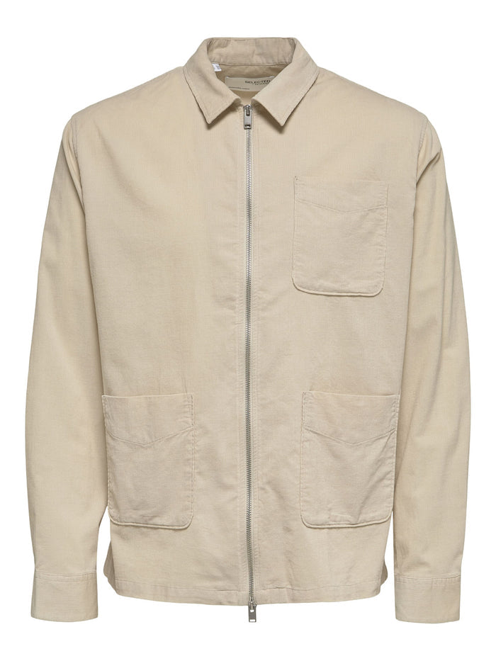 Beige Organic Cotton Overshirt