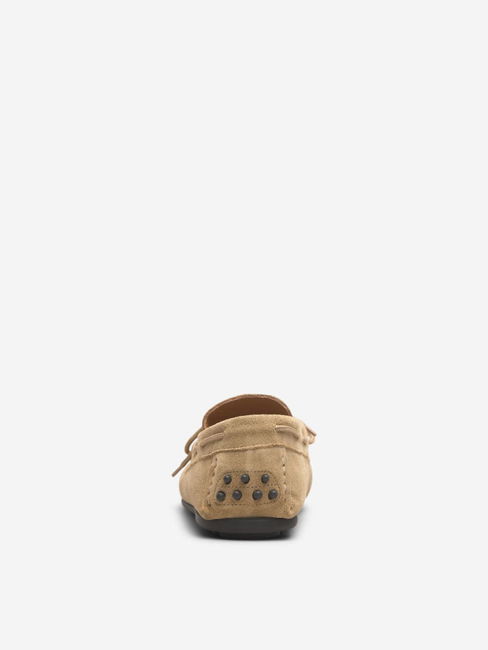 Beige Suede Loafers