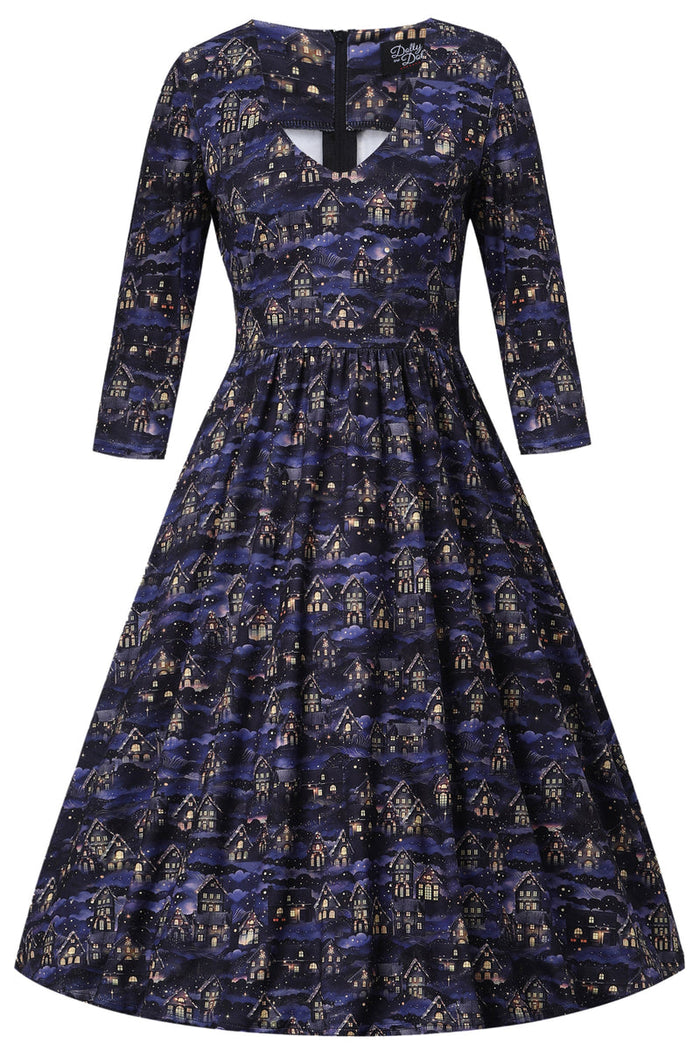 Billie Dress in Snowy Village