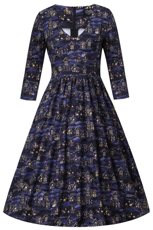 Billie Dress in Snowy Village