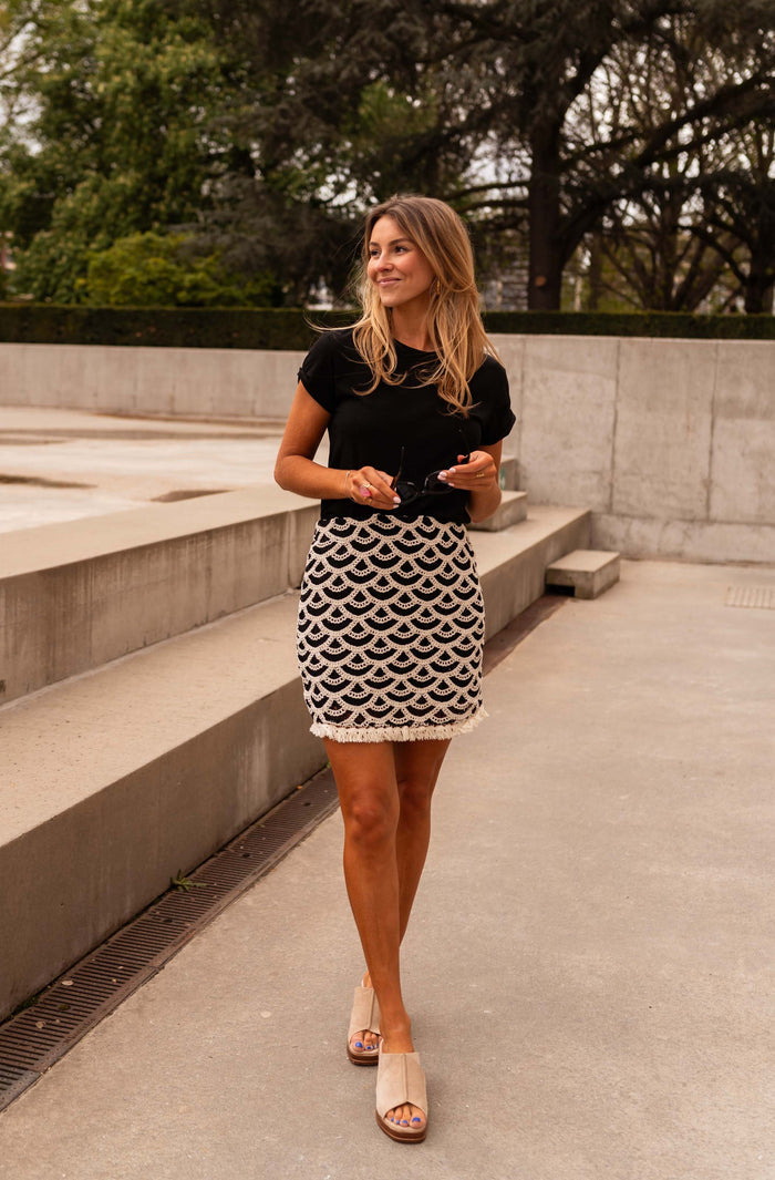 Teresa crochet skirt tassel hem detail
