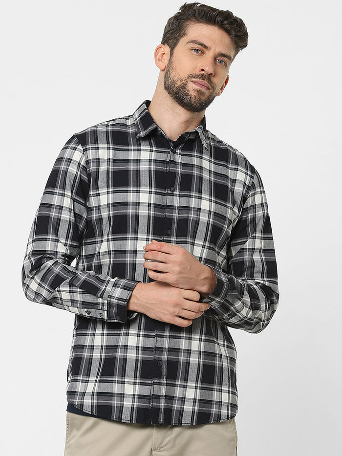 Black Check Organic Cotton Full Sleeves Shirt