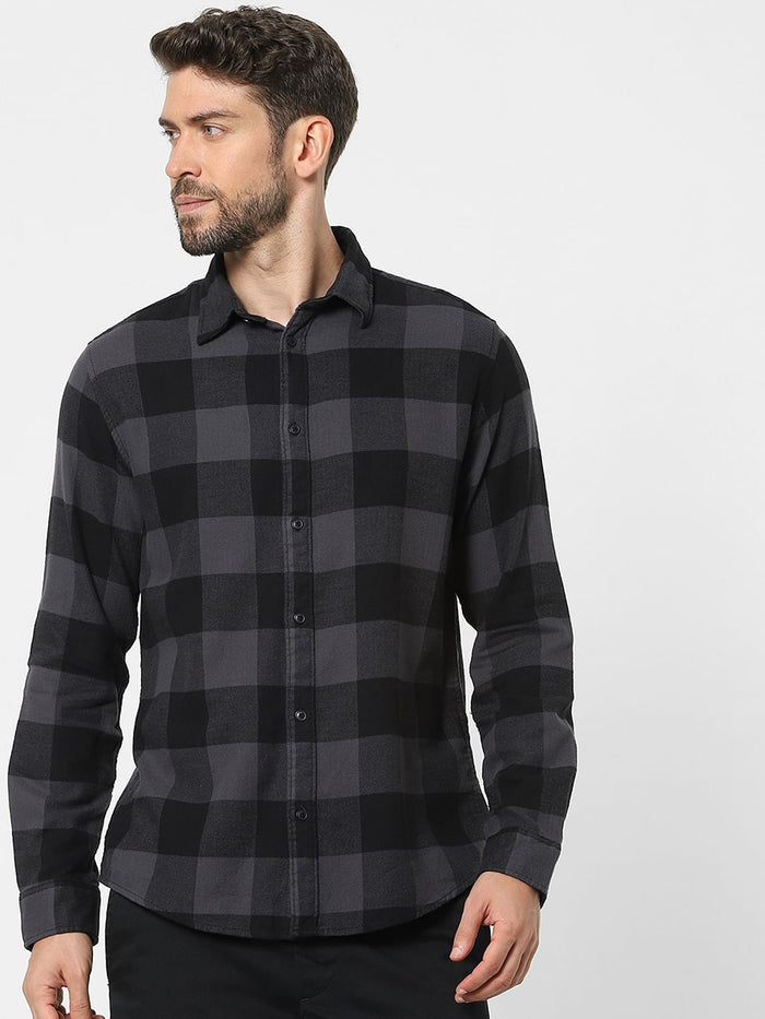Black Check Organic Cotton Full Sleeves Shirt