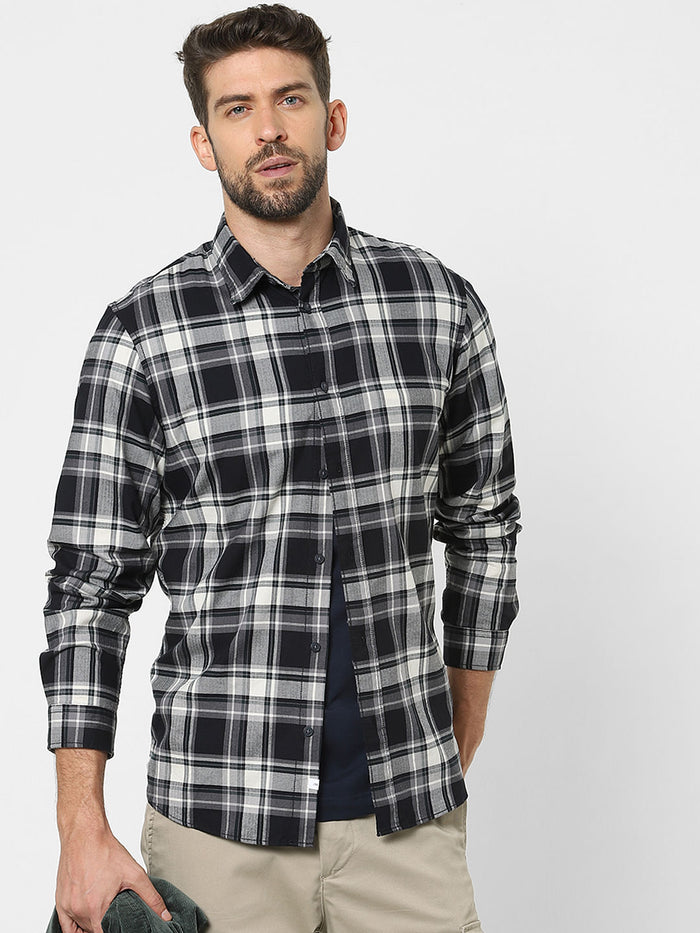 Black Check Organic Cotton Full Sleeves Shirt