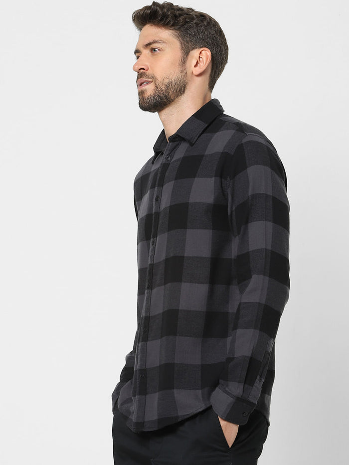 Black Check Organic Cotton Full Sleeves Shirt