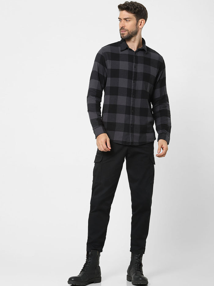 Black Check Organic Cotton Full Sleeves Shirt