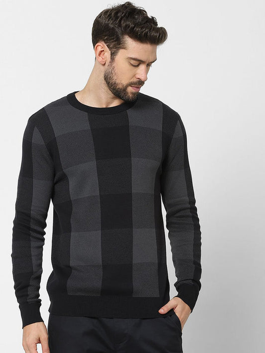 Black Check Organic Cotton Pullover