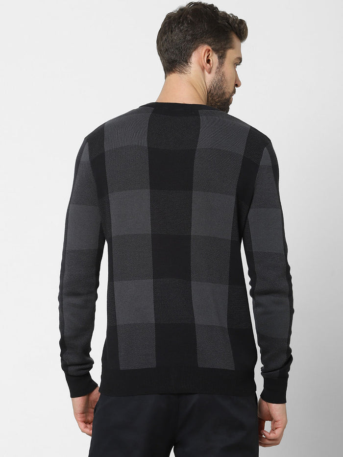 Black Check Organic Cotton Pullover