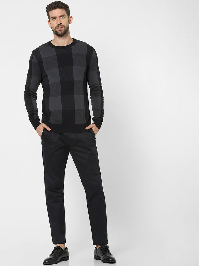 Black Check Organic Cotton Pullover