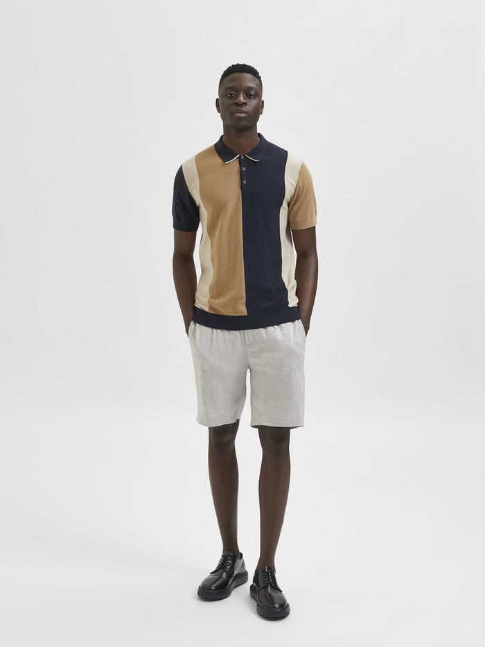 Black Colourblocked Polo Neck T-Shirt