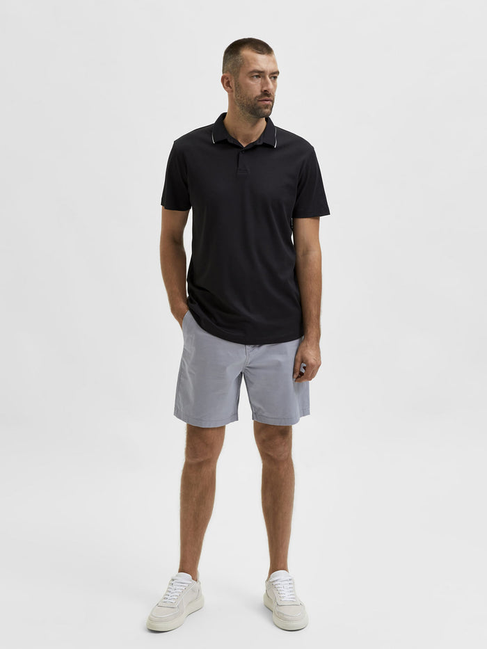 Black Cotton Polo Neck T-Shirt