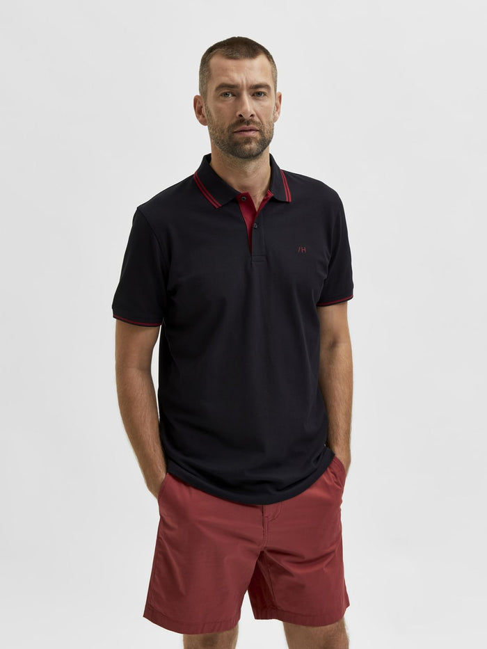 Black Cotton Polo T-Shirt