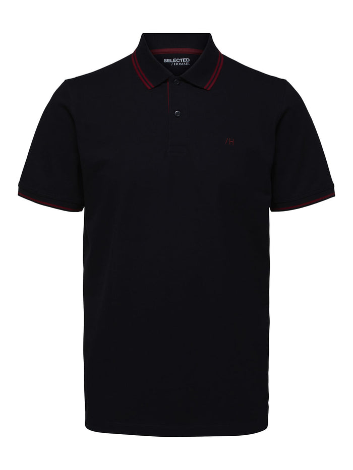 Black Cotton Polo T-Shirt