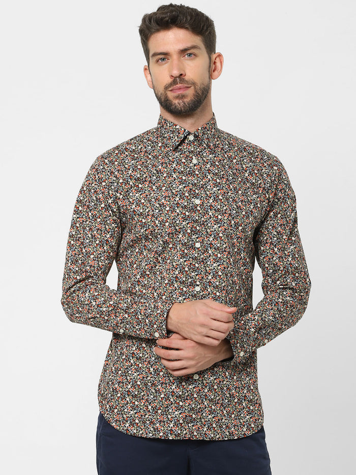 Black Floral Organic Cotton Shirt