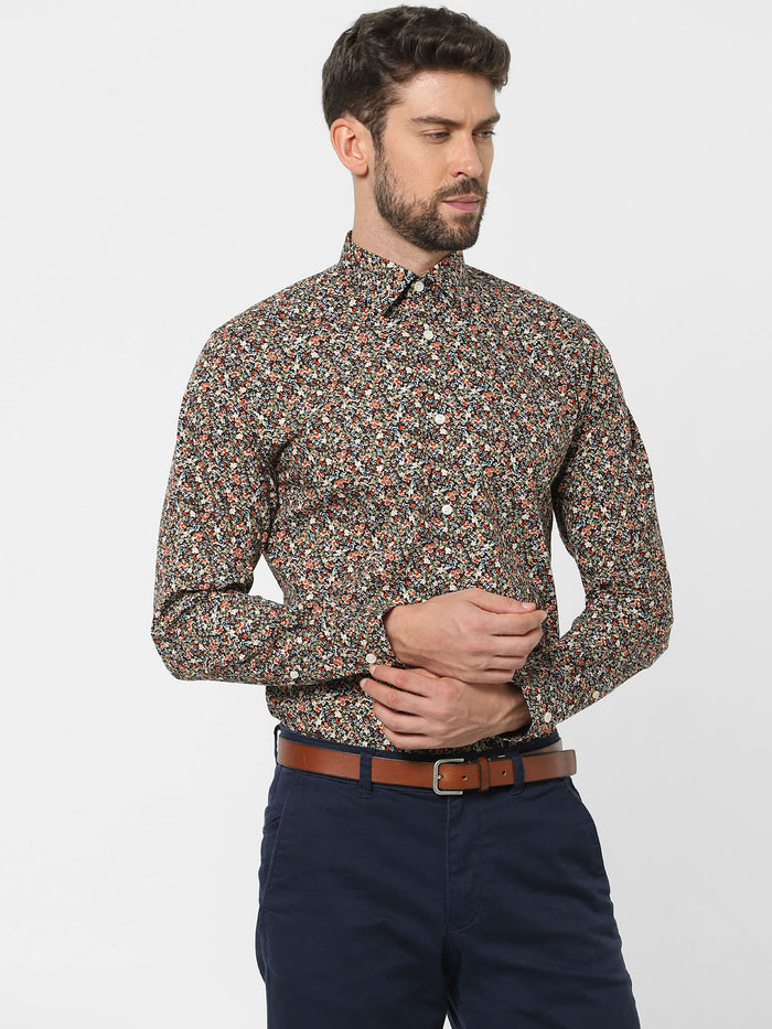 Black Floral Organic Cotton Shirt