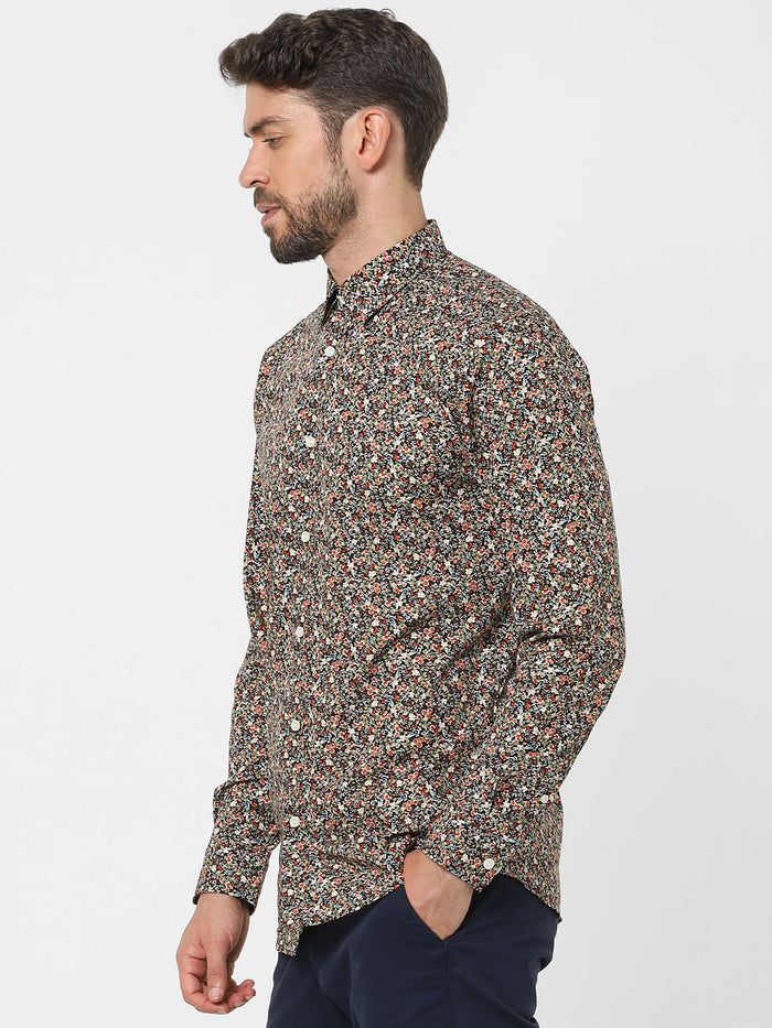 Black Floral Organic Cotton Shirt