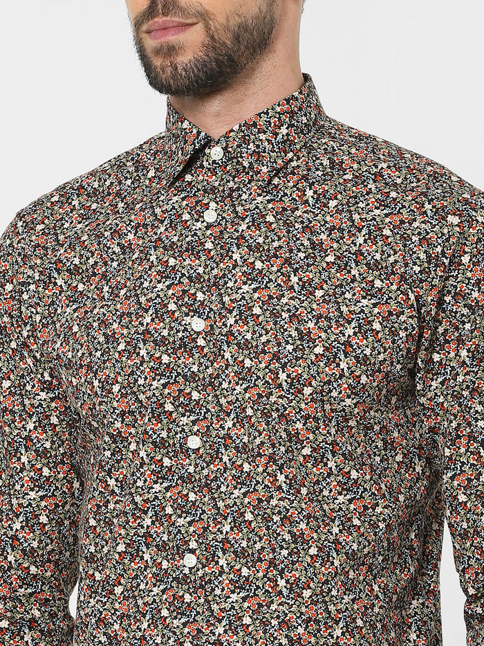 Black Floral Organic Cotton Shirt