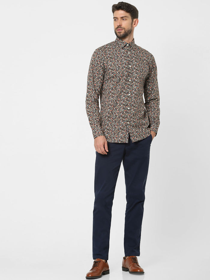 Black Floral Organic Cotton Shirt