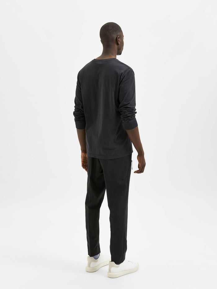 Black Full Sleeves Crew Neck T-Shirt