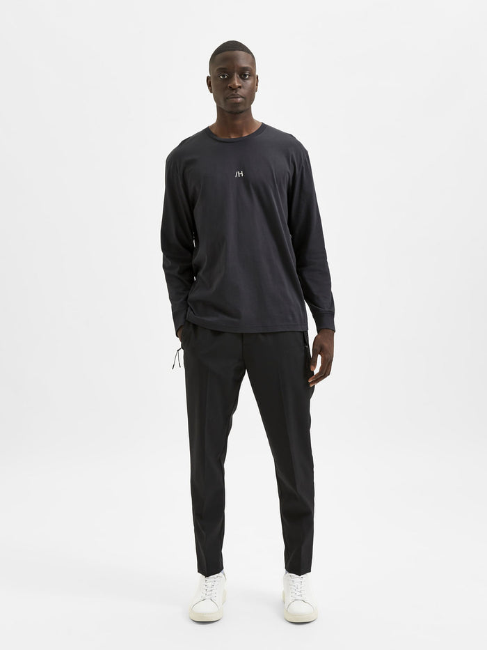Black Full Sleeves Crew Neck T-Shirt