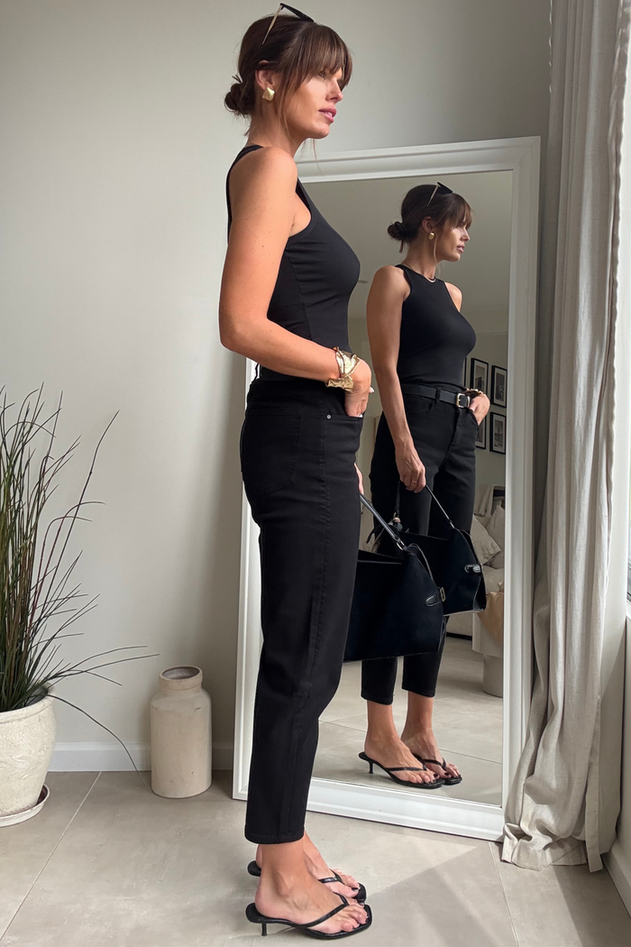 Black Mid Ankle Jean