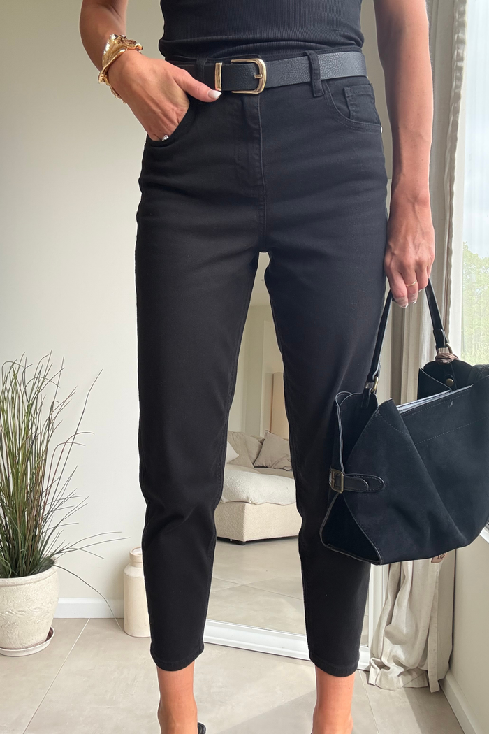Black Mid Ankle Jean