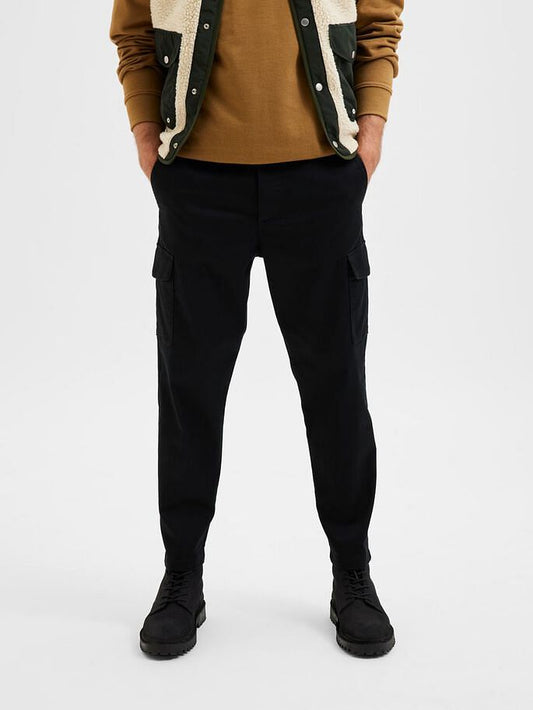 Black Mid Rise Cargo Pants