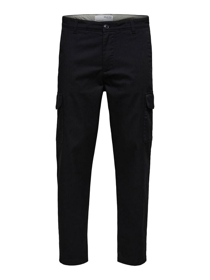 Black Mid Rise Cargo Pants