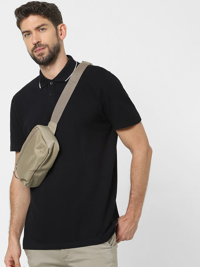 Black Organic Cotton Polo T-Shirt