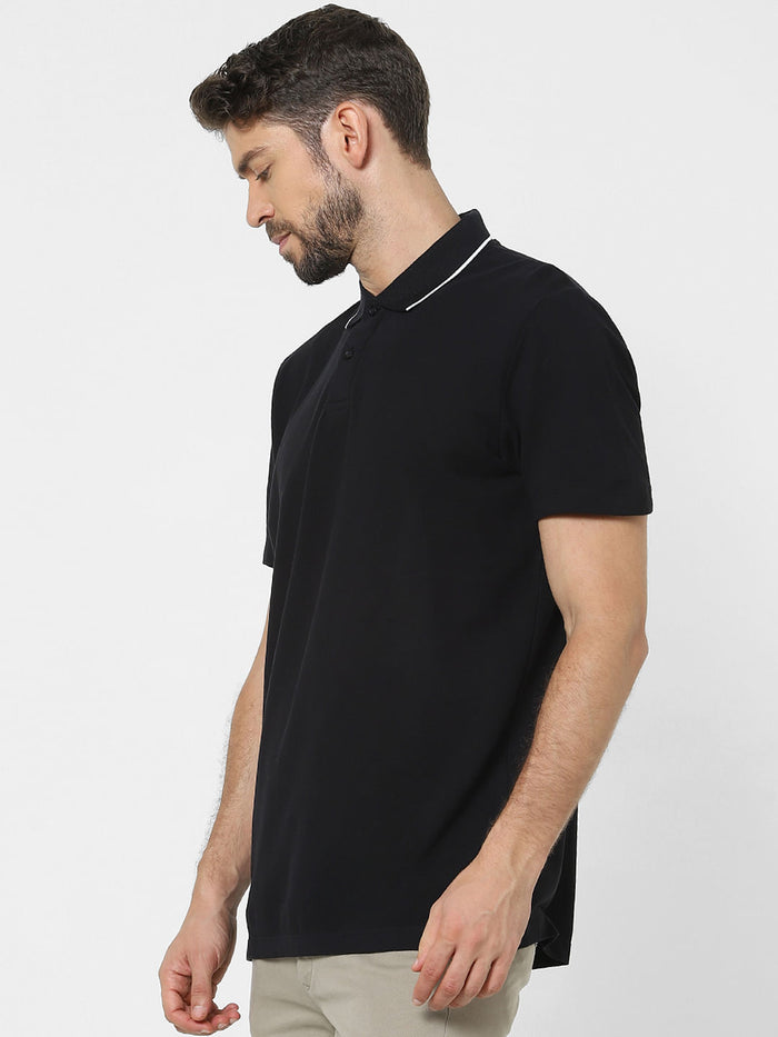 Black Organic Cotton Polo T-Shirt