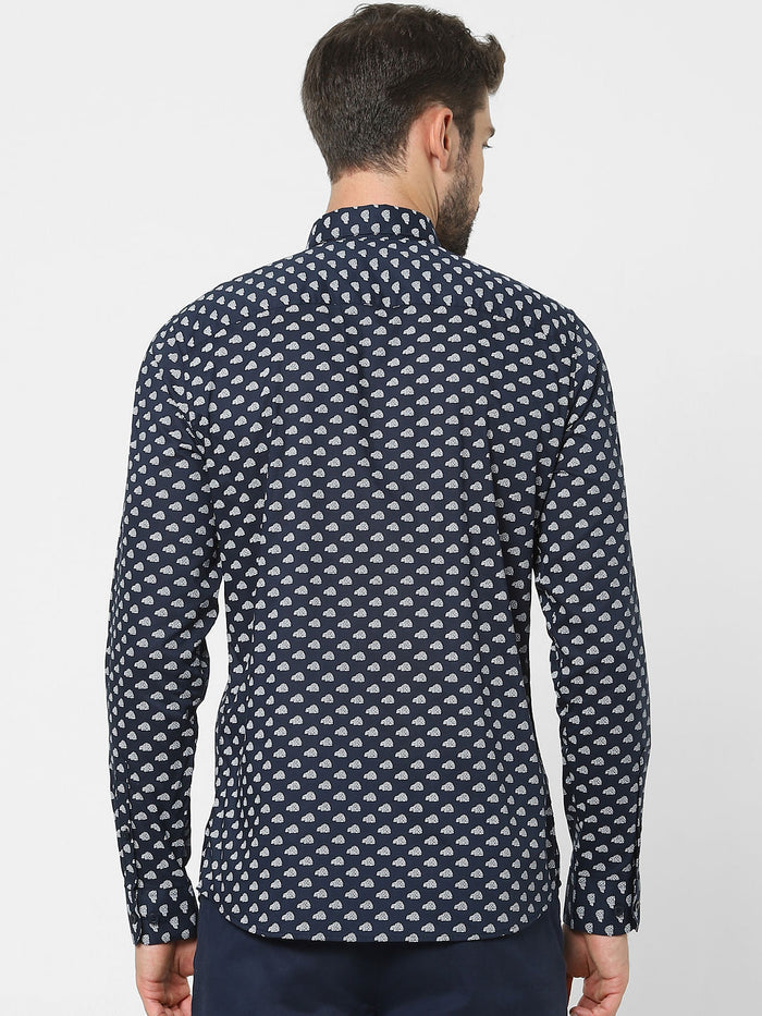 Black Printed Organic Cotton Full Sleeves Shirt