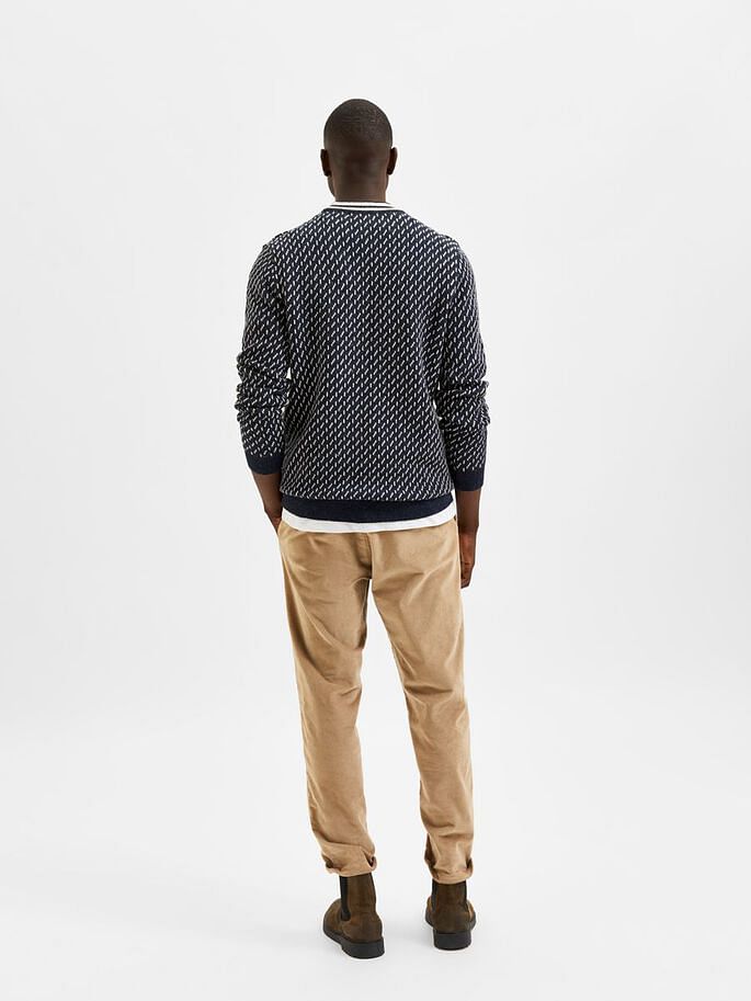 Black Printed Textured Pullover