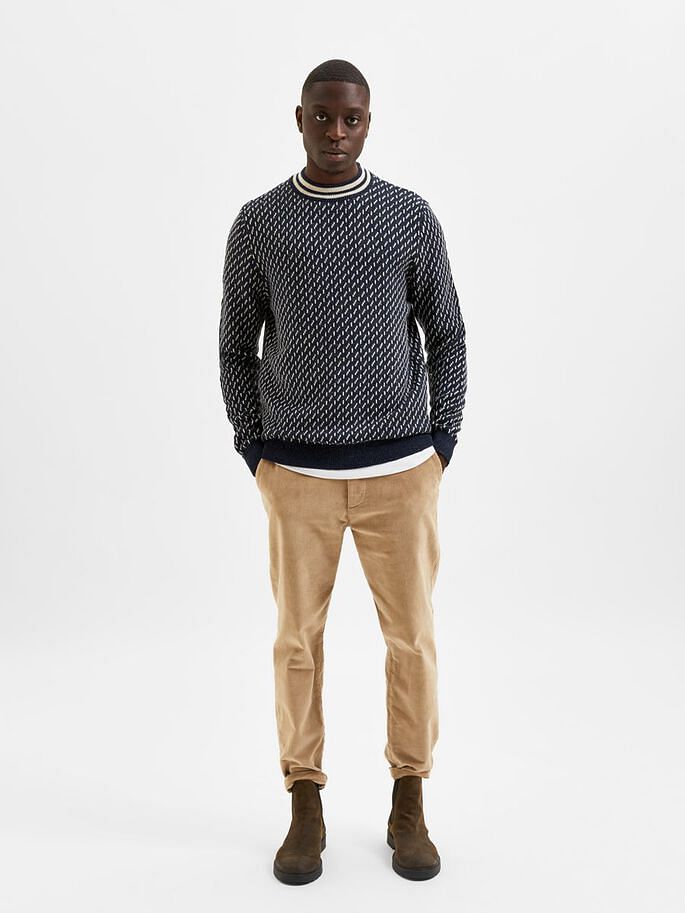 Black Printed Textured Pullover
