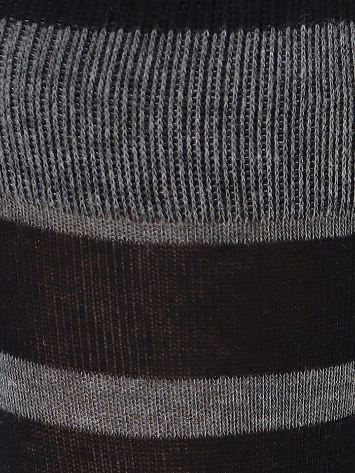 Black Striped Mid Calf Length Socks