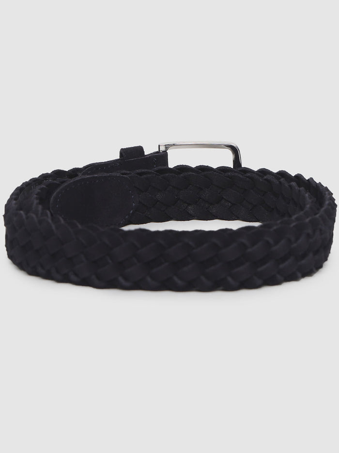 Black Suede Braided Belt