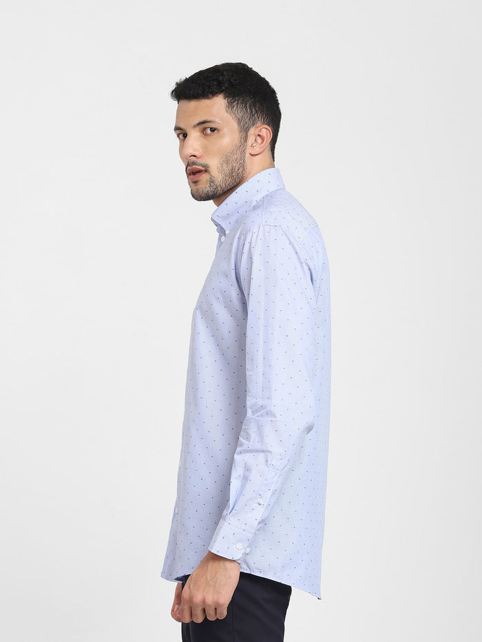 Blue Button-Down Formal Shirt