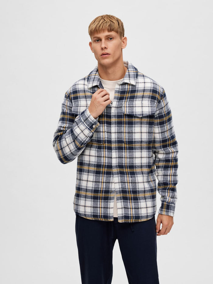 Blue Check Print Shacket