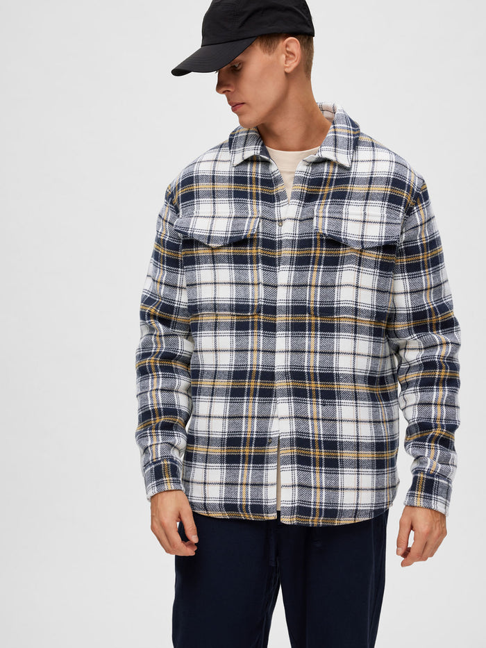 Blue Check Print Shacket